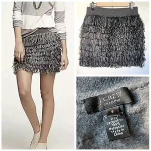 J. Crew Collection Merino wool loop fringe mini skirt